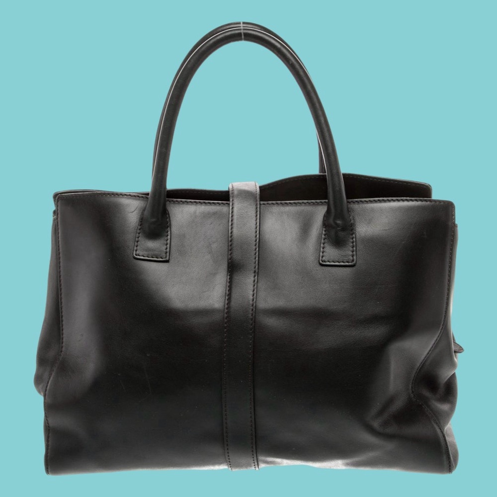 CHANEL Black Leather Top-Handle Tote - Picture 11 of 11